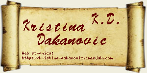 Kristina Dakanović vizit kartica